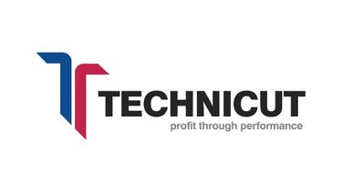 Blue and red Technicut logo