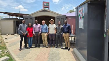 Professor Guy Brown and Dr Ning Ma with the CIDRZ team at the field recording site at Kanyama Level One Hospital, Lusaka. 