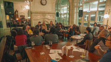 Panel members and audience