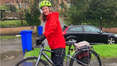 Renne with her bicycle
