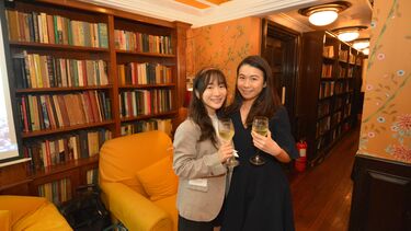Sheffield alumnae smiling at the camera at the Hong Kong alumni event.