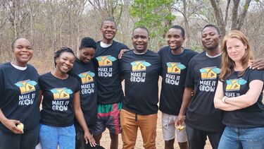 Make It Grow team members and Kufunda Village youth facilitators