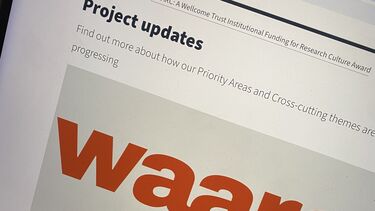 A computer screen with the WAARC project updates page 