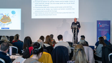 Jason Heyes presenting at the Productivity Forum.