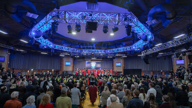 Graduation ceremony looking full in hall