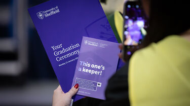 Photo of programme taken by graduand