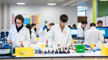 Chemistry students working in laboratory