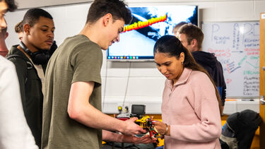 Aerospace students with drones
