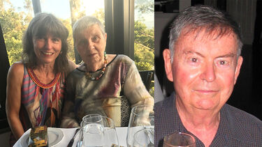 Helen with Winifred, and Eric on his 80th birthday