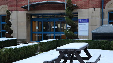 Regent Court in the snow