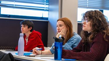 Students listening in a maths tutorial