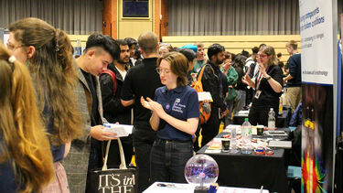 engineering student at careers fair