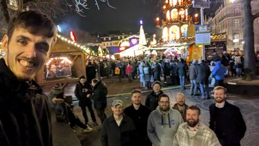 Blast group in front of Christmas Market in Germany