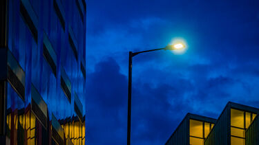 An image of streetlight on at dusk 