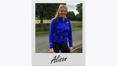 Alison Grasmeder outdoors in hiking gear