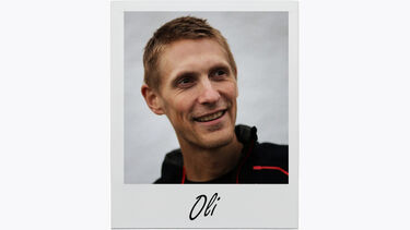 Oli Johnson outdoors in running gear