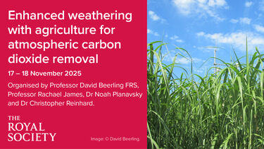 An event flyer with information text on the left side, and an image of maize crops on the right. 