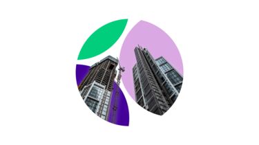 abstract graphic showing skyscrapers under construction