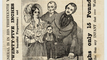 Handbill advertising Tom Thumb’s performance at the Egyptian Hall, London,  in 1844