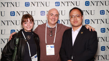 (Eleanor (left) and Huazhang (right) with Conference Chair - Prof. Dr. Fabio Sgarbossa (middle)