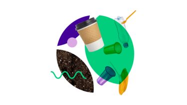 graphic incorporating single use plastics