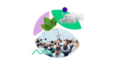 graphic depicting a seminar, a leaf and a cloud