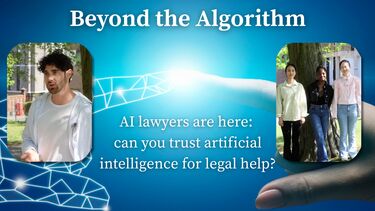 Thumbnail with the text ' beyond the algorithm: AI lawyers are here – can you trust artificial intelligence for legal help?