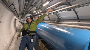 Ellie in the LHC (Large Hadron Collider) tunnel at point 4 access shaft @CERN
