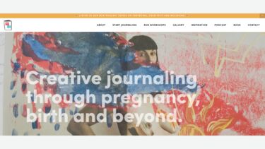 A screenshot of the Maternal Journal homepage, with the heading "Creative journaling through pregnancy, birth and beyond."