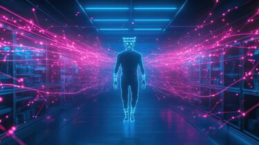 Graphic depicting a digital frankenstien
