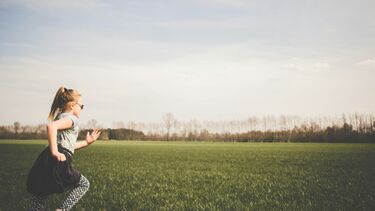 A child running through an open space