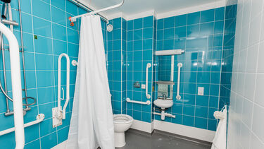 The en-suite bathroom in an adapted accessible room at Ranmoor & Endcliffe