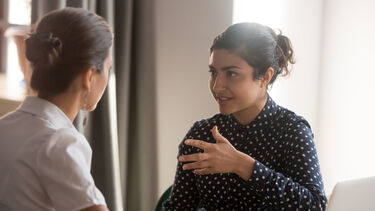 A one to one coaching session.