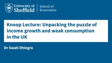 Blue background with white text, featuring the university logo and the title of the lecture. 