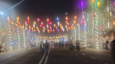 lantern lights at night in India