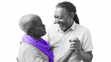 Photograph of a couple embracing