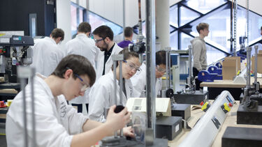 Students working in a lab