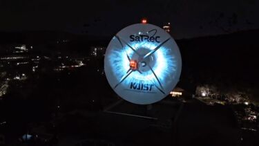 Good Morning, Mr. G-Dragon, 2025.  Generative AI-based media installation with biometric data, sound composition, and satellite signal transmission. installation view at KAIST