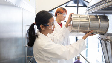 Student using the pilot plant facilities in Sheffield university