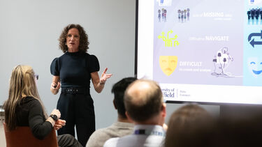 Speaker at showcase event