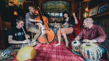 A group of people playing instruments