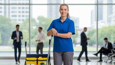 A young white female cleaner