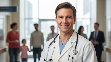 A young white male doctor