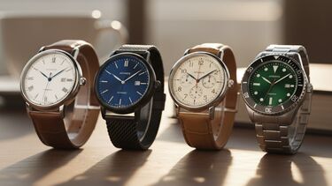 Four watches showing the time 10:10