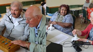 BRIDGES for dementia is underpinned by technology development work centred on lived experience, such as Dr Jennifer MacRitchie’s work with community groups to develop new musical technologies for people living with dementia. (photo credit: Kitty Turner).