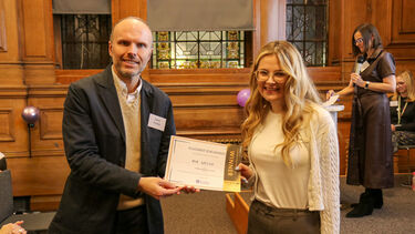 Placement Year Awards 2025 winner Mia Welch with David Forrest