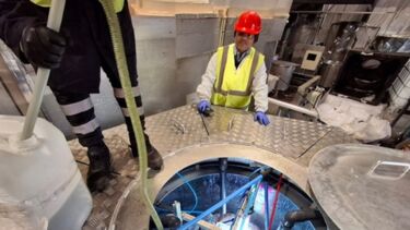 Dr. Raut overseeing commissioning of the photobioreactor.