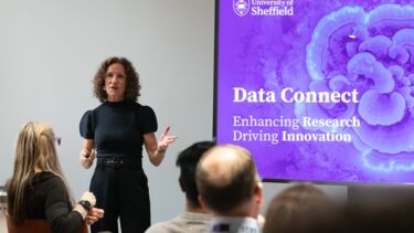 Presenting at the showcase event