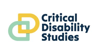 A green and yellow interlocking logo, with the text Critical Disability Studies 