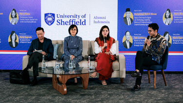 Panelists at the Alumni reunion in Indonesia in deep conversation